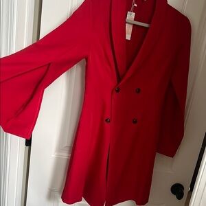 Women's Red Double-Breasted jacket dress